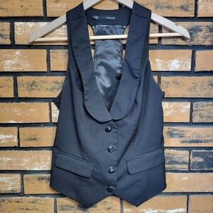 Maurice's Black Y2K‎ Style Racerback Edgy Gothic Preppy Women's Vest Size Small